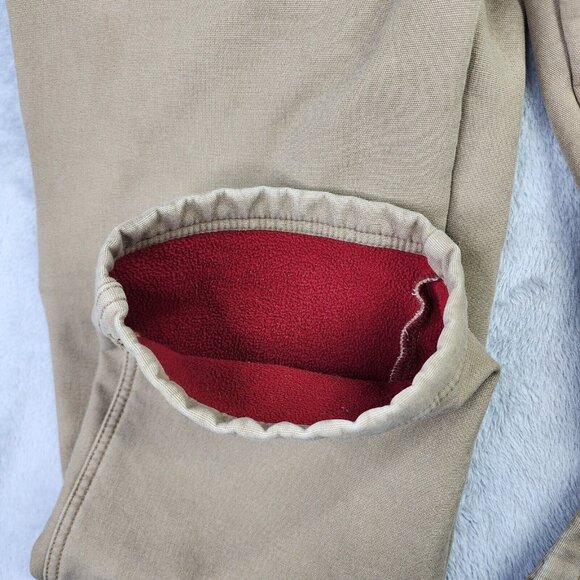 Coleman Fleece Lined Carpenter Pants Men 36 x 30 Tan Utility Stretch Canvas Work - Picture 2 of 11